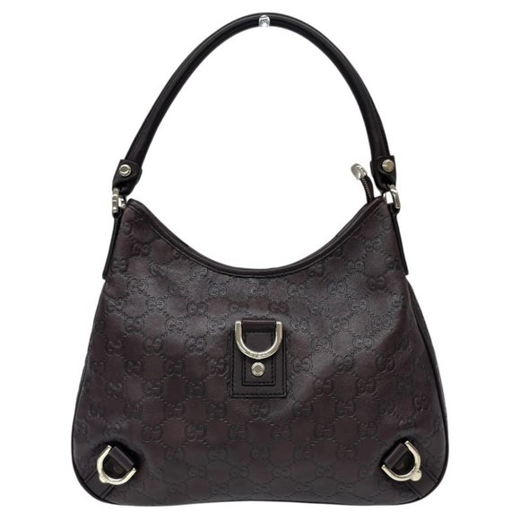 GUCCI Abbey Line One-Shoulder Bag 130738 Leather Shoulder Women's Brown Handbag - Picture 1 of 10